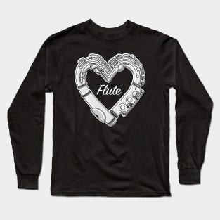 Love Flute Heart-Shaped Doodle For Flutists Long Sleeve T-Shirt